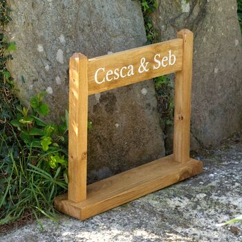 Portable Oak Engraved Sign, 7 of 10