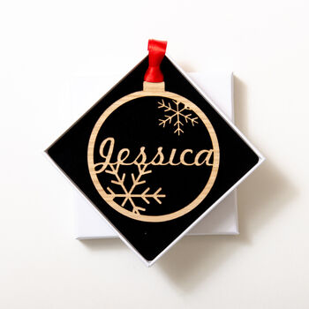 Personalised Snowflake Christmas Tree Bauble, 3 of 6