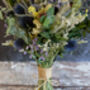 Dried Flower Wedding Bouquet With Dried Thistles, thumbnail 3 of 5