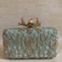 Mint Green Handcrafted Flower Clasp Clutch Bag, thumbnail 1 of 9