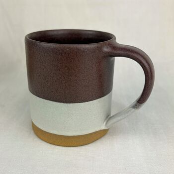 Fair Trade Part Glazed Three Tone Ombre Stoneware Mug, 9 of 12
