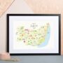 Personalised Suffolk Map: Add Favourite Places, thumbnail 1 of 4