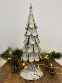 Distressed Metal Christmas Tree Ornament, 9 of 10
