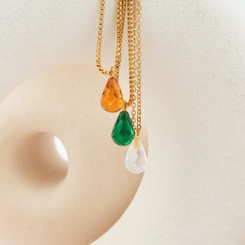 Initial Disc Necklace With Birthstone, 9 of 12