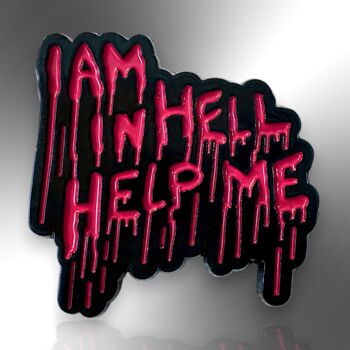 I Am In Hell Help Me Punk Horror Halloween Pin, 3 of 8