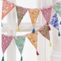 Hand Block Print Bunting With Tassels, thumbnail 3 of 4