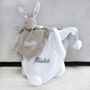 Personalised Bunny Comforter And Cable Blanket White, thumbnail 6 of 12