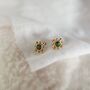 18k Gold Sunburst Australian Green Blue Opal Necklace And Stud Earrings Set, thumbnail 5 of 12