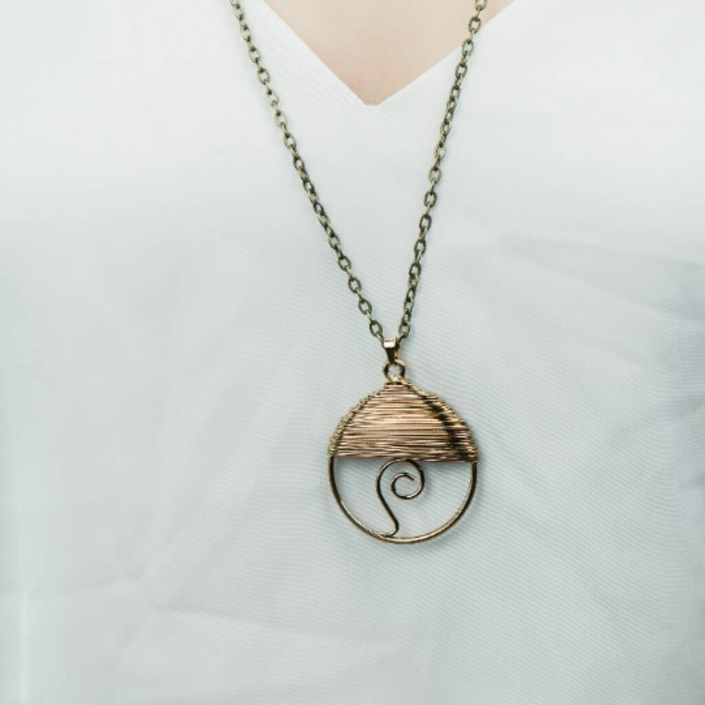 Vintage Round Corded Statement Pendant Necklaces, 1 of 5