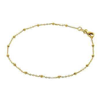 9ct Solid Gold Bobble Ball Bead Chain Bracelet, 4 of 5