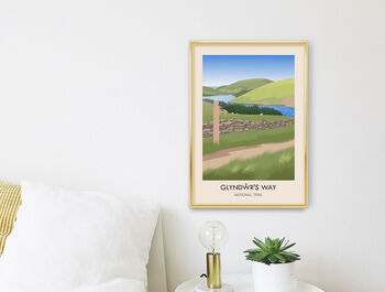 Glyndŵr’s Way National Trail Travel Poster Art Print, 3 of 8