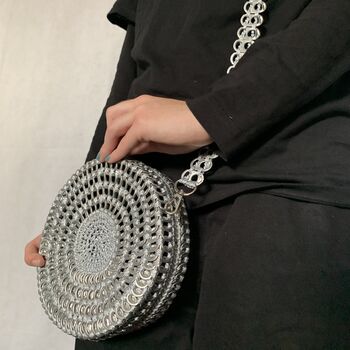 Circular Fashion Daisy Chain Crochet Ring Pulls Bag, 5 of 12
