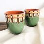Set Of Two Ceramic Espresso Cups In Forest Green Colour, thumbnail 6 of 6