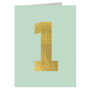 Mini Gold Foiled Number One Card, thumbnail 2 of 5