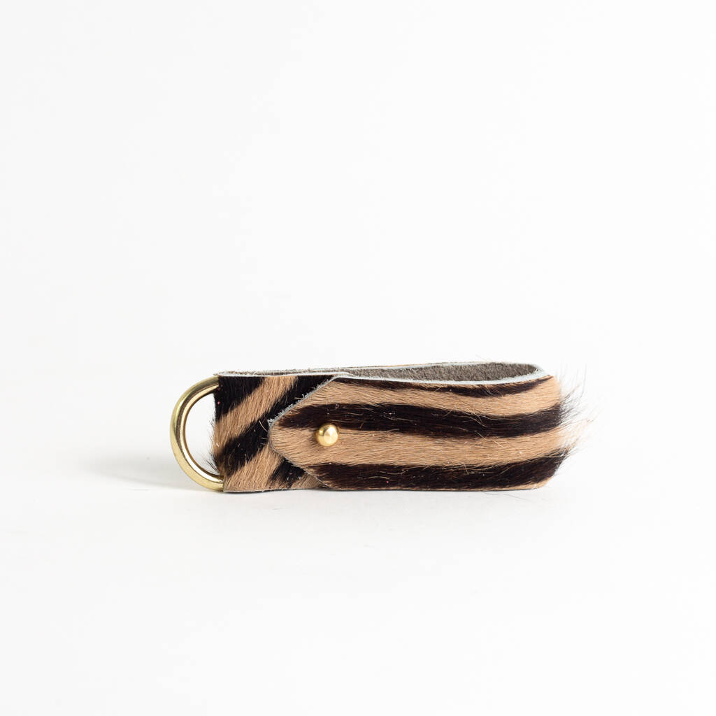 Animal Pattern Leather Strap Keyring By Willow & Hive ...