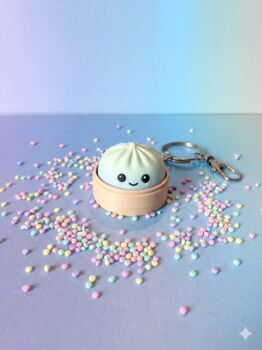 Cute Dumpling Fidget Clicker Keychain, 3 of 5