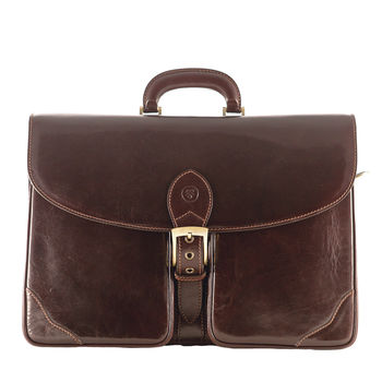 Mens Luxury Leather Briefcase.'Tomacelli' By Maxwell-Scott