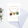 Personalised New Baby / Christening Card With Family Birthstone Charms, thumbnail 2 of 4