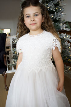 Audrey In Ivory White ~ Party Or Flower Girl Dress, 3 of 9