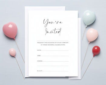 10 Wedding Invitations Wonderful Us Simple, 2 of 2