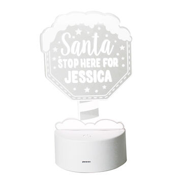 Personalised Santa Stop Here LED Night Light, 4 of 11