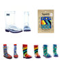 Squelch Transparent Wellies And Three Sock Set Fox, thumbnail 2 of 8
