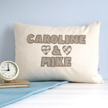 Personalised Couples Name Cushion Gift For Wedding Or Anniversary, 2 of 11
