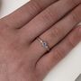 Dainty Diamond And Sapphire 18ct Gold Trilogy Ring, thumbnail 5 of 7