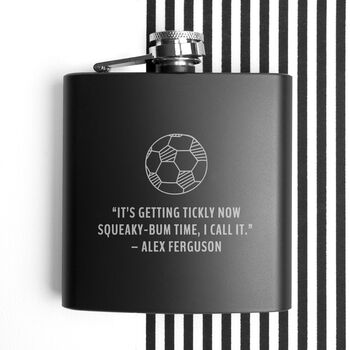 Personalised Football Quote Hip Flask, 2 of 4