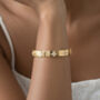 Kinmokusei 18 K Gold Plated Bead Floral Bangle, thumbnail 4 of 6