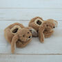 Brown Bunny Baby Slippers, Personalised, thumbnail 4 of 7