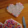 Love Heart Beaded Placemat And Coaster Set, thumbnail 6 of 9
