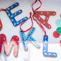 Retro Folksy Painted Wooden Letter Decorations, thumbnail 3 of 3