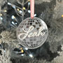 Personalised Name Disco Mirror Ball Christmas Tree Decoration, thumbnail 1 of 5