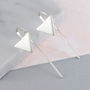 Sterling Silver Geometric Triangle Earrings, thumbnail 1 of 3