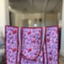Tote Bag, Beach Bag, Block Print Indian Handbag, Holiday Bag, thumbnail 10 of 12