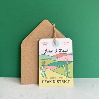 Peak District Illustration Save The Date Luggage Tag, 5 of 5