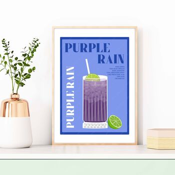 Purple Rain Cocktail Print, 4 of 4