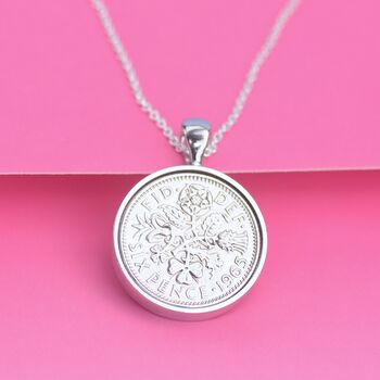 Luxury 60th Birthday Sixpence Necklace, 3 of 9