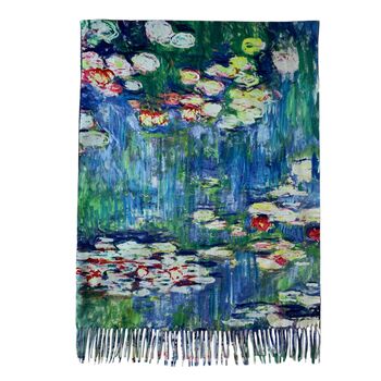 Water Lilies By Monet Winter Wool Mix Scarf, 3 of 6