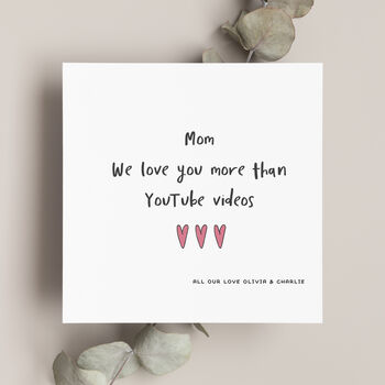 Mummy Card I Love You More Than Youtube Videos, 3 of 4