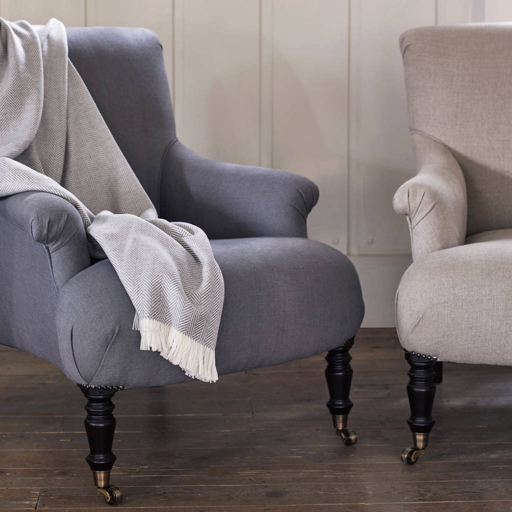 Finley Armchair, Grey Linen By Rowen & Wren