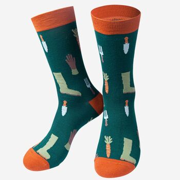 Men's Bamboo Socks Green Garden Tools, 2 of 3