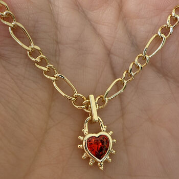 Heart Chunky Figaro Necklace, 4 of 6