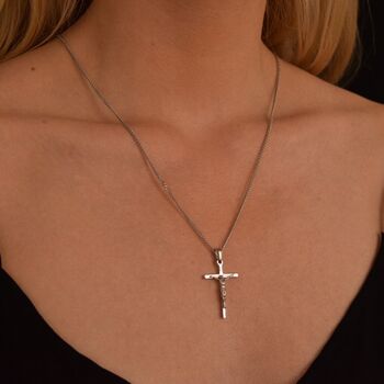 Crucifix Handmade Stainless Steel Necklace, 2 of 5