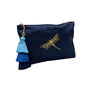 Personalized Dragonfly Initials Velvet Toiletry Bag, thumbnail 5 of 6