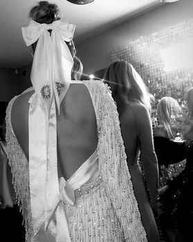 Personalised Bridal Oversized White Silk Bow With Initial Letter Embellishment, 3 of 3