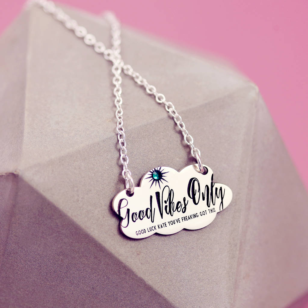 Personalised Positive Quote Necklace In Sterling Silver By J&S