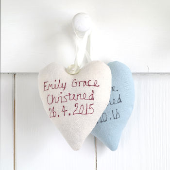 Personalised Hanging Heart Christening Gift, 2 of 12