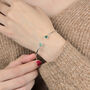 Dainty Emerald May Birthstone Sterling Silver Bangle, thumbnail 3 of 4